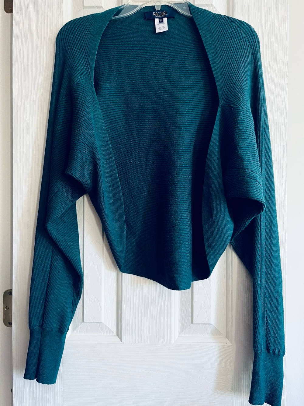 Rachel Roy Teal Open-Front Ribbed Cardigan